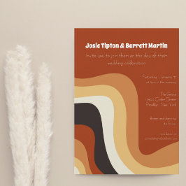  70s Abstracte Golven verbranden Oranje huwelijk Kaart