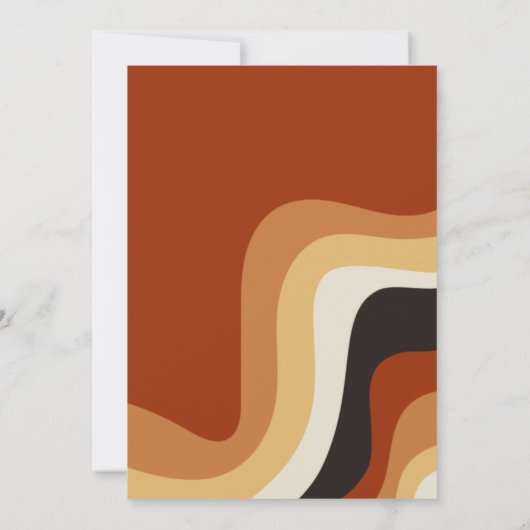  70s Abstracte Golven verbranden Oranje huwelijk Kaart (Achterkant)