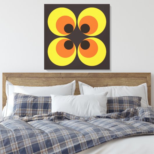 70s-achtergrond canvas afdruk (Insitu (Slaapkamer))