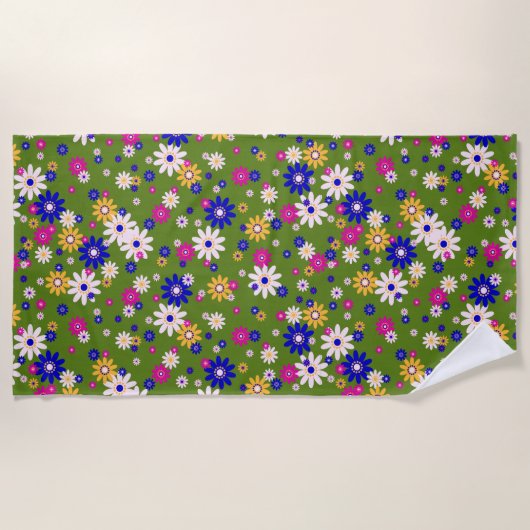 70s badhanddoek voor retro-bloemontwerp (Voorkant)