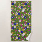 70s badhanddoek voor retro-bloemontwerp (Voorkant)
