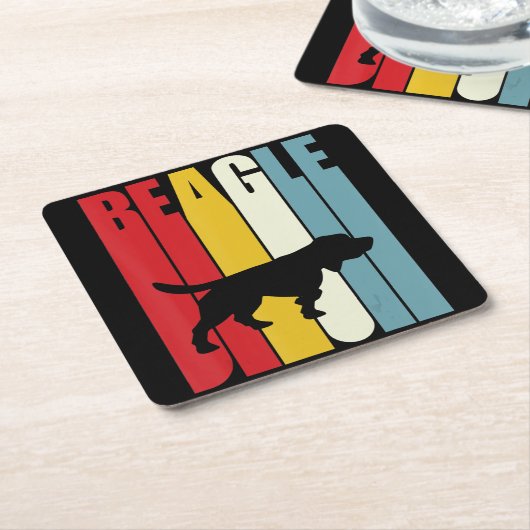 70s Beagle Dog Clos Out Gift Beagle Mam Pap Kartonnen Onderzetters (Schuin)