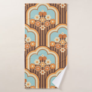 70s behang naadloos design, bloemen badhanddoek