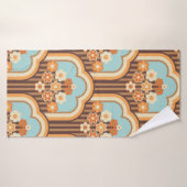 70s behang naadloos design, bloemen badhanddoek (Badhanddoek)