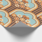 70s behang naadloos design, bloemen cadeaupapier (Hoek)