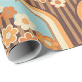 70s behang naadloos design, bloemen cadeaupapier (Rol Hoek)
