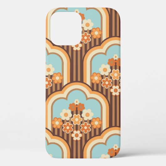 70s behang naadloos design, bloemen Case-Mate iPhone case (Achterkant)