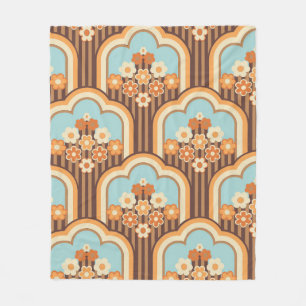 70s behang naadloos design, bloemen fleece deken