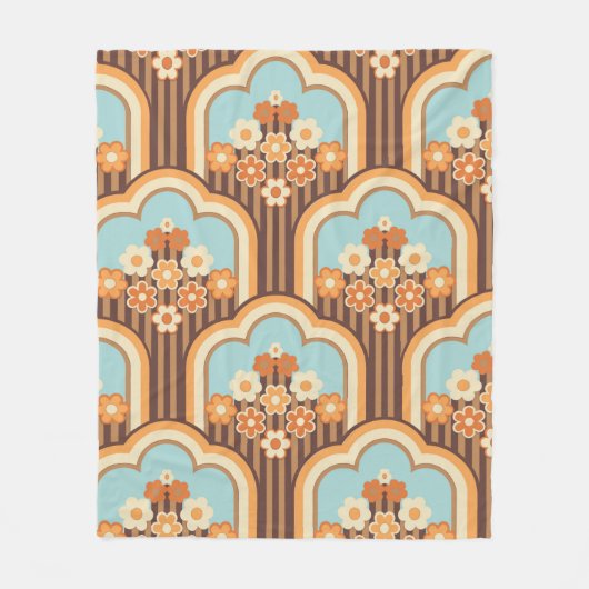 70s behang naadloos design,  bloemen  fleece deken (Voorkant)