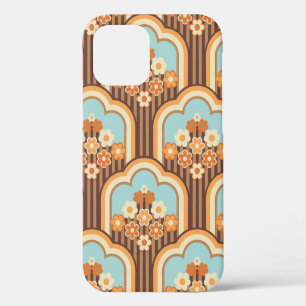 70s behang naadloos design,  bloemen  iPhone 12 hoesje