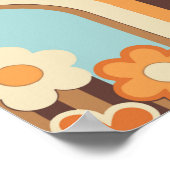 70s behang naadloos design,  bloemen poster (Hoek)