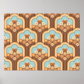70s behang naadloos design,  bloemen poster (Voorkant)