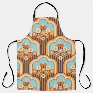 70s behang naadloos design,  bloemen  schort