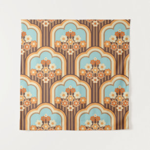 70s behang naadloos design, bloemen wandkleed
