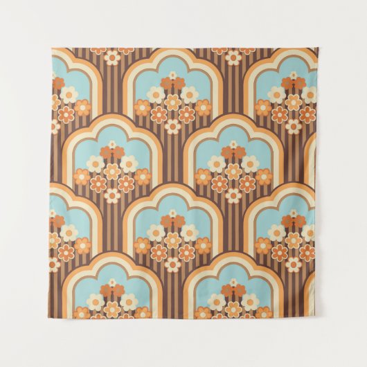 70s behang naadloos design, bloemen wandkleed (Voorkant)