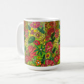 70's bloemen koffiemok (Voorkant links)