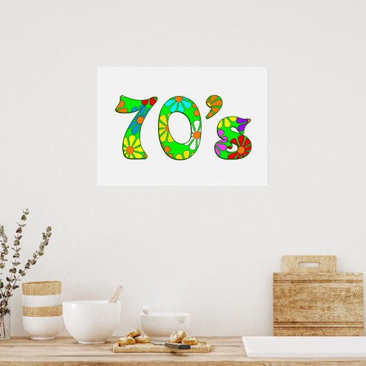 70's bloemen poster (Keuken)