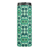 70s bloemenvibe - groen en blauw thermosbeker (Achterkant)