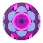 70s bloemenvibe - roze en paarse - afrikaanse prin keramische knop (Voorkant)