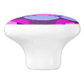 70s bloemenvibe - roze en paarse - afrikaanse prin keramische knop (Zijkant)