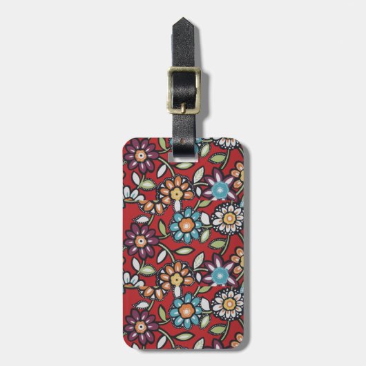 70's bloemkracht label bagagelabel (Voorkant verticaal)