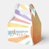 70s Boho Sun 'Little Ray of Sunshine' Baby shower Bedankdoosjes (Achterkant)