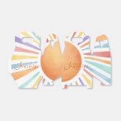 70s Boho Sun 'Little Ray of Sunshine' Baby shower Bedankdoosjes (Uitgevouwen)