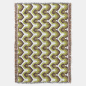 70s Bold Modern Retro Ogee Motif in Greens Deken (Voorkant Verticaal)