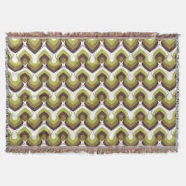 70s Bold Modern Retro Ogee Motif in Greens Deken