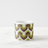 70s Bold Modern Retro Ogee Motif in Greens Espresso Kop (Voorkant)