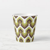 70s Bold Modern Retro Ogee Motif in Greens Latte Mok (Voorkant)
