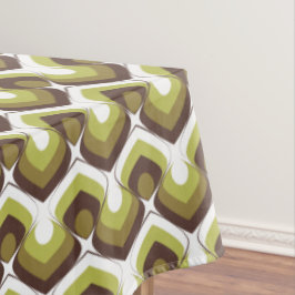 70s Bold Modern Retro Ogee Motif in Greens Tafelkleed