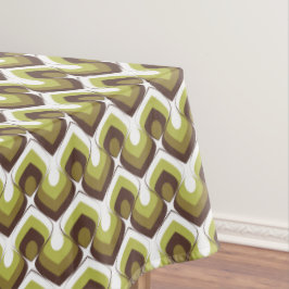 70s Bold Modern Retro Ogee Motif in Greens Tafelkleed