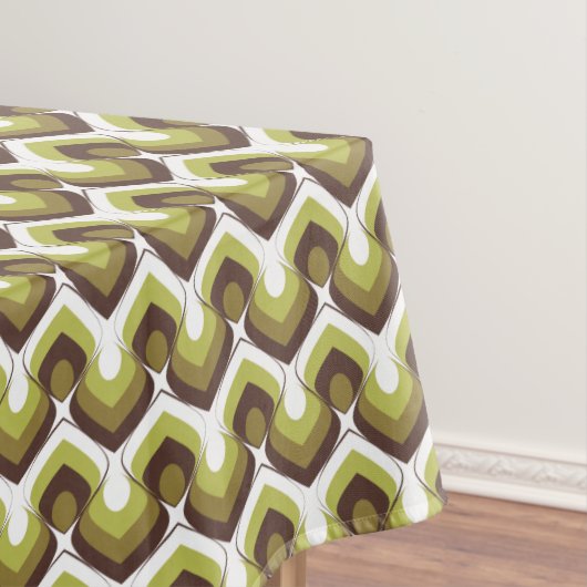 70s Bold Modern Retro Ogee Motif in Greens Tafelkleed (Voorbeeld)