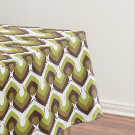 70s Bold Modern Retro Ogee Motif in Greens Tafelkleed