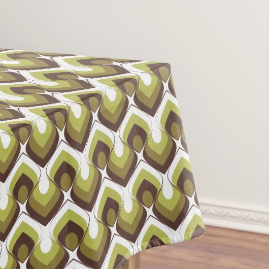 70s Bold Modern Retro Ogee Motif in Greens Tafelkleed (Voorbeeld)