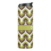 70s Bold Modern Retro Ogee Motif in Greens Thermosbeker (Gedraaid links)