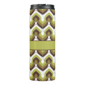70s Bold Modern Retro Ogee Motif in Greens Thermosbeker (Achterkant)