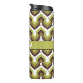 70s Bold Modern Retro Ogee Motif in Greens Thermosbeker (Geroteerd rechts)