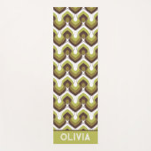 70s Bold Modern Retro Ogee Motif in Greens Yogamat (Voorkant)
