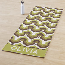 70s Bold Modern Retro Ogee Motif in Greens