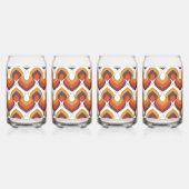 70s Bold Retro Modern Motif in Orange & Brown Blikvorm Glas (Links)