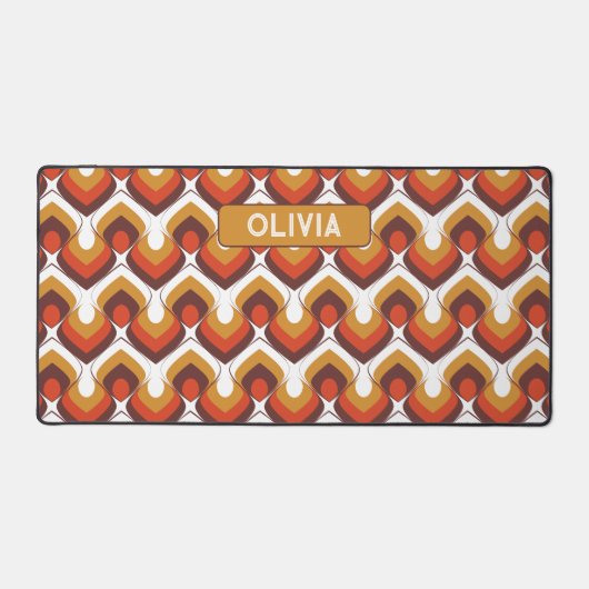 70s Bold Retro Modern Motif in Orange & Brown Bureaumat (Voorkant)