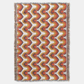 70s Bold Retro Modern Motif in Orange & Brown Deken (Voorkant Verticaal)