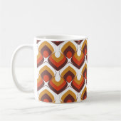 70s Bold Retro Modern Motif in Orange & Brown Koffiemok (Links)