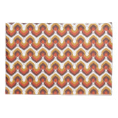 70s Bold Retro Modern Motif in Orange & Brown Kussensloop (Achterkant-Links)