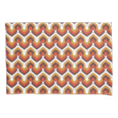 70s Bold Retro Modern Motif in Orange & Brown Kussensloop (Voorkant-Links)