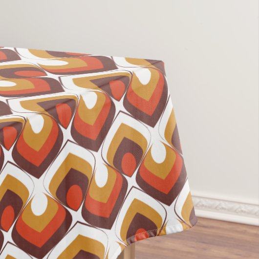 70s Bold Retro Modern Motif in Orange & Brown Tafelkleed (Voorbeeld)