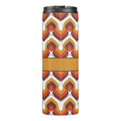 70s Bold Retro Modern Motif in Orange & Brown Thermosbeker (Achterkant)