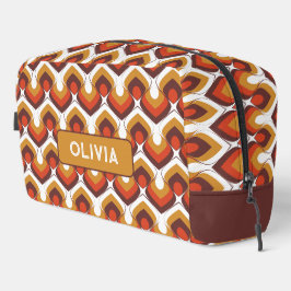 70s Bold Retro Modern Motif in Orange & Brown Toilettasje
